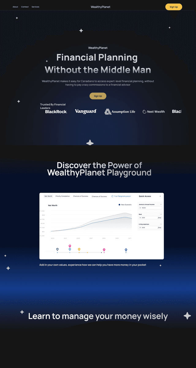 wealthyplanet user persona